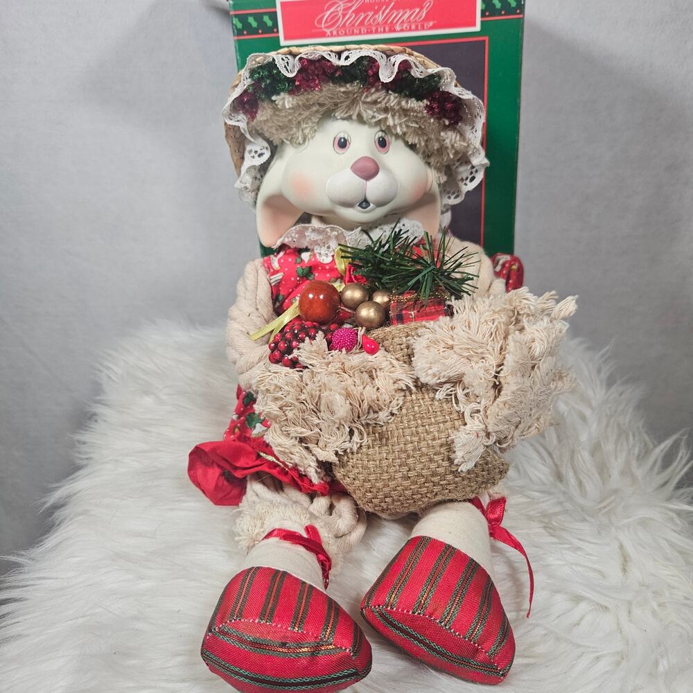 House Of Lloyd Christmas Around The World Flossie Porcelain Head Rabbit w/Box - Picture 1 of 7